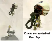 1/6 scale Korean War era helmet as beer tap