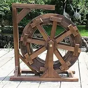 Water Wheel Fountain Waterfall Wheel Garden Decoration Water Feature Wheel, Suitable for Pond Or Garden Decoration Freestanding Fountain Outdoor Indoor Balcony (Size : 80cm(31.5inch))