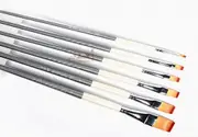 Weasels hair 6 pcs Set Scrub Wooden rod Pole Brushes Oil Paint Gouache Pen Acrylic Brush level head row pen Brush