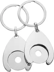 [DIYEAH] 2Pcs Metal Trolley Token Keychain Ornament Shopping Trolley Coin Keyring Pendant Lightweight Design for Key Decoration and Portability