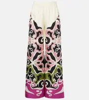 [La DoubleJ] La DoubleJ Printed silk twill palazzo pants UK 8 multicoloured