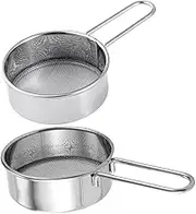 Didiseaon 2pcs Stainless Steel Mini Flour Sifter Mesh Handheld Baking Sieve for Sugar Coffee and Tea Portable Kitchen Tool for Home Bakers and Travel Use