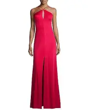 Aidan Mattox Ruby Red Sleeveless Halter Keyhole Gown NWT Many Sizes $350