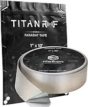 Mission Darkness TitanRF Faraday Tape // High-Shielding Conductive Adhesive Tape Roll Used to Connect TitanRF Fabric Sheets or Seal RF Enclosures // 1" W x 120" L (2.54cm x 3.05m)
