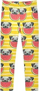 [Joisal] Watercolor Leaves Pattern Pants Girls, Comfy for Teen Girl Leggings, 4t Girls Leggings Multipack