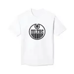 PUTIH KATUN EDMONTON OILERS T-SHIRT 高級絲網印刷男女純棉材質 30S 白色 S M