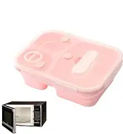 Silicone Food Containers,Foldable Adult Lunch Box Leakproof Salad Box | Portable Lunch Container, Compartments Silicone Lunch Containers, Lunch Box for Adults, School, Students