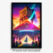Pixel Art Poster - Pleasant Ark (8 Bit Psychedelic Trippy Video Game Print)