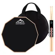 Practice Drum Pad, 12 Inches Double Sided Silent Drum Pad, Rubber Dumb Drum w...