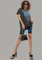 [Poster Grl] Catching Flames Graphic Tee And Shorts Set
