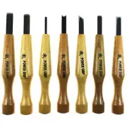 Mikisyo 7pcs Power Grip Wood Carving Tool Kit U V Gouge Chisel Set Left Handed