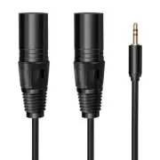 ABSQ-Multi-Function Audio Cable 3.5/6.35mm Male Jack to Double XLR Male Jack Cab