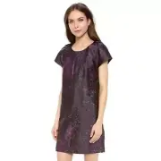 Club Monaco Purple Galaxy Silk Shift Mini Cocktail Dress size 4