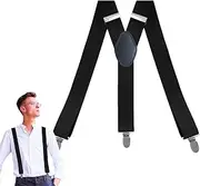 [Generic] Hide Suspenders for Men,Men's Y-Shaped Three-Clip Suspenders - Multi-Purpose Elastic Pants Suspenders for Business Meetings, Casual Occasions, Formal Occasions