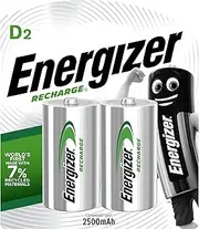 Energizer Recharge 2500mAh D Batteries - 2 Pack