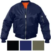 Kids Bomber MA-1 Flight Jacket Military Army Coat Reversible with Orange Lining