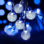 Halloween Solar Lights Outdoor Waterproof - 50 LED String Lights With 8 Lighting Modes, 7M/24 Ft for Tree, Garden, Patio, Party, Festival (Blue)