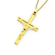9ct Gold 45mm Crucifix Cross Pendant