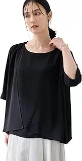 A/C DESIGN BY ALPHA CUBIC(エーシーバイアルファキュービック) AC Bi-Alpha Cubic 353793 Women's Beautiful Motion Triacet-Style Layered Design Blouse [Cool Touch & UV Protection]