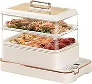 Electric Food Steamer for Cooking 4L 1350W, 10 Hours Appointment and 360° Visualization, for Veggies, Meats, Rice