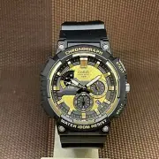 Casio MCW-200H-9A Retrograde Chronograph Black Gold Analog Resin Sport Men Watch