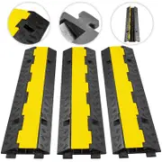 3 Pack Electrical Wire Protector Cable Cover Road Hump Bump Ramp Dual Slot Channel