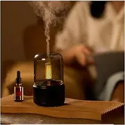 KGYMJR Essential Oil Diffuser,Ultrasonic Diffusers for Essential Oils,Aromatherapy Essential Oil Diffuser with Auto Shut-Off Function,Cool Mist Humidifier ＆ Warm White Lights for Office Home (Black)