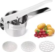 Potato Ricer Masher Heavy Duty Stainless Steel Press Mashed Potatoes, Fruits,Yam