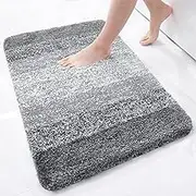 Extra Absorbent Bathroom Mat 24x16in Microfiber Bath Rug Mat, Non-Slip Soft Plush Shaggy Bath Carpet, Machine Wash Dry Area Rug for Bathroom Floor, Tub and Shower (Style A, 41x61cm)