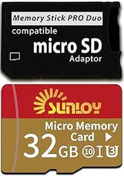 PSP Memory Stick Adapter with 32GB Micro SD Card, Micro SD/SDHC/SDXC to Memory Stick PRO Duo MagicGate Card Compatible with PlayStation Portable, Camera, Handycam, Cell Phone & PSP 1000/2000/3000