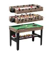 48" 3-In-1 Multi Game, Pool Table, Air Hockey, Foosball Table, by