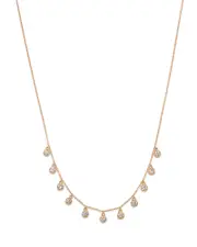 Moon & Meadow 14K Yellow Gold Lab Grown Diamond Dangle Collar Necklace, 16-18