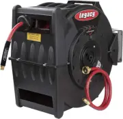 Legacy PVC Levelwind Retractable Air Hose Reel, 3/8" x 75', Black - L8306