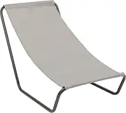 Harbour Housewares Folding Sun Lounger - Beige - Pack of 1 - Canvas Outdoor Lawn Sunlounger Chair Lightweight Portable Chair for Garden, Beach, Picnic, Fishing