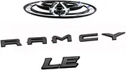 Blackout Emblem Overlays 7Pcs Compatible with Camry LE 2018-2024 ABS Plastic Badge Emblems Overlay 0527 with Strong Adhesive Matte Black