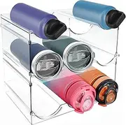 Water Bottle Holder Stackable Storage, 3 Pack Home Storage for Kitchen Pantry Fridge Organiser, Wine and Drink Water Bottle Rack Set Can Holder 9 Bottles