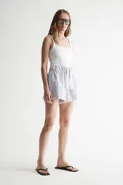 Monogram Towelling Short Cornflower Blue Size 4 | Elka Collective
