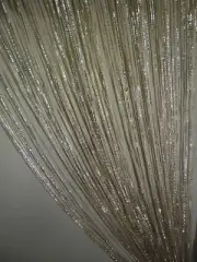 Pair Gold Glitter Fringe String Curtains New FREE SHIPPING