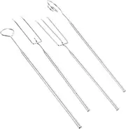 4pcs Stainless Steel Hot Pot Fork Chocolate Fondue Sticks Fondue Forks for Grilling Long Skewers Stainless Steel Pickle Forks Chocolate Tools Candy Dipper Tool Fondue Tongs Silver