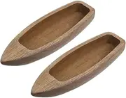 Mobestech 2pcs Wooden Boat Model Miniature Boat Ornament Farmhouse Decor Home Decoration