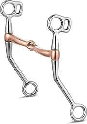 MorningRo Stainless Steel Horses Snaffle Bits with Copper Roller Horse Snaffle Chew Stainless Steel Training Bit