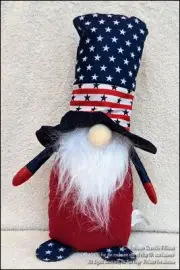 NEW FOURTH 4th OF JULY PATRIOTIC UNCLE SAM GNOME PLUSH SHELF SITTER TABLE DECOR