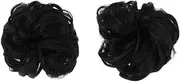 ERINGOGO 2Pcs Synthetic Hair Bun Hair Plate Tool for Women and Easy to Use Wig Hair Ring for Elegant Chignon Updos Natural Black Color Durable and Lightweight Design