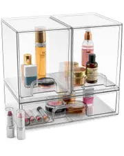 Sorbus Set of 3 Acrylic Pull-Out Makeup Storage Containers
