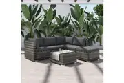 Dreamo 4 Seating Group outdoor Sofa Set with Ottoman Grey