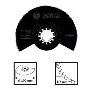 BOSCH博世 魔切機配件 ACZ100BB BIM雙金屬分隔鋸片 木材/金屬兩用半圓鋸 木地板 裝潢