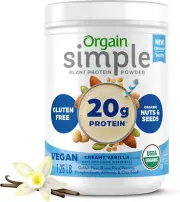 Orgain Organic Simple Vegan Protein Powder, Vanilla - 20G Plant Based Protein, w