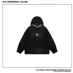 4% CLASSIC LOGO DENIM HOODIE BLACK / 經典款水洗黑牛仔連帽衛衣