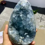 3.5LB Natural Beautiful Blue Celestite Crystal Geode Cave Mineral Specimen