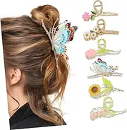 minkissy 6 Pcs Metal Claw Clamp Hair Barrettes Hair Clips Snap Hair Claw Clips Clips for Hair Claw Clip Cute Hair Accessories Spring Claw Clips Pretty Claw Clips Hair Claws